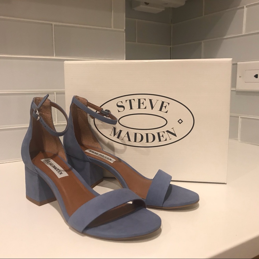 Steve Madden Irenee block heel blue sandals 6.5